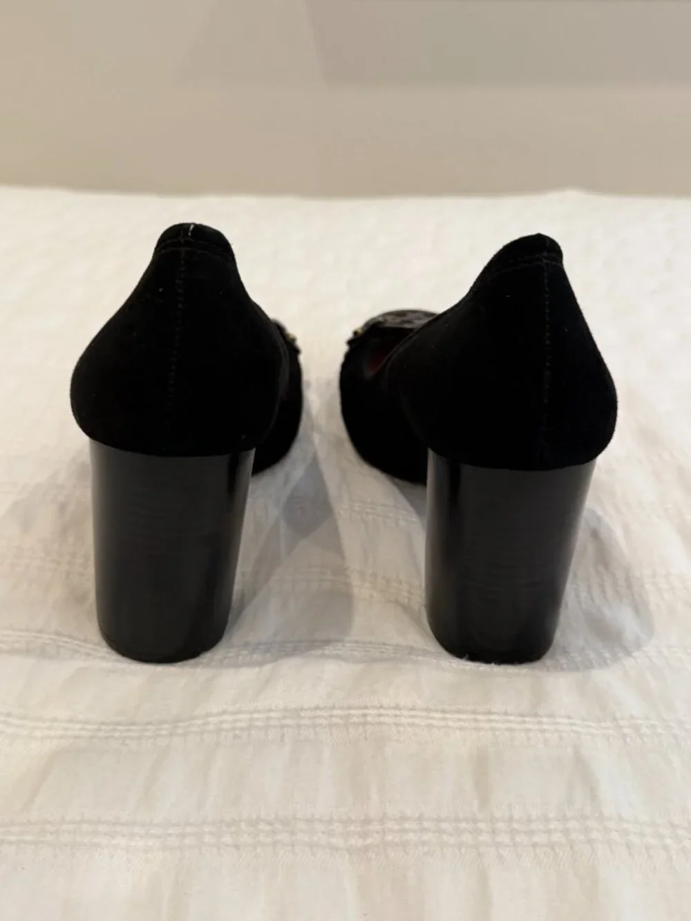 Tory Burch Mini Miller 85mm Suede Pumps Black Size 8M